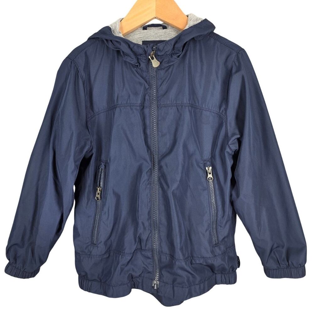 BABY GAP TODDLER HOODED JACKET – SIZE 5 YEARS – NAVY BLUE – ZIP FRONT – WR
